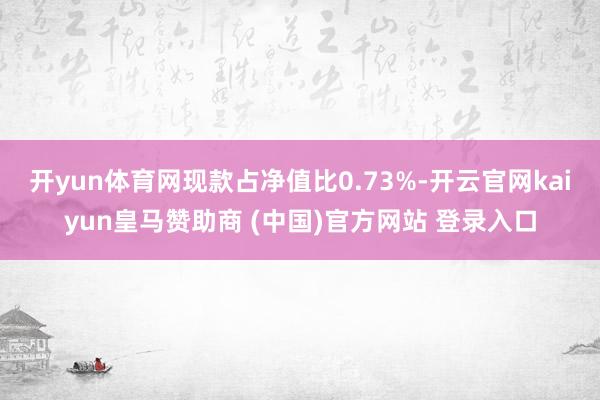 开yun体育网现款占净值比0.73%-开云官网kaiyun皇马赞助商 (中国)官方网站 登录入口
